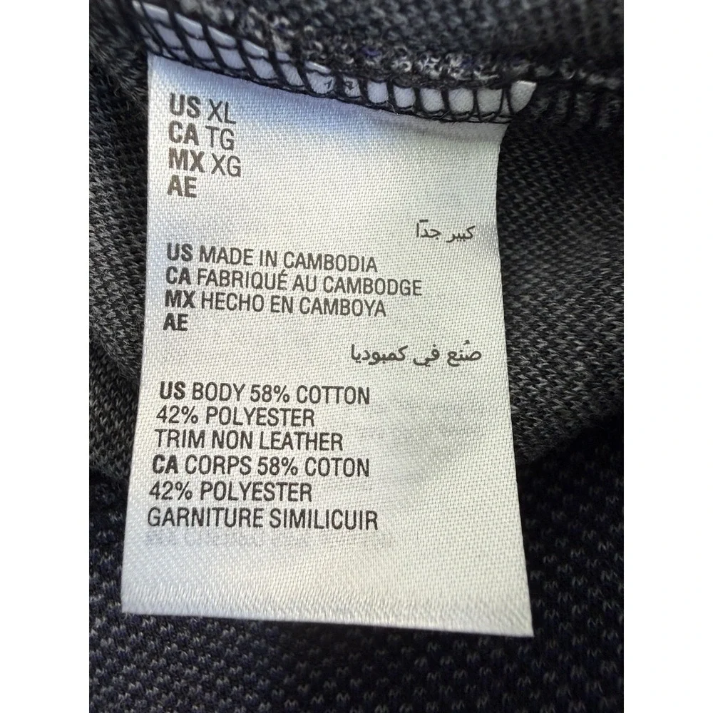 Tasso Elba XL 1/4 Zip Pullover Sweater Navy Textured Knit Cotton Blend‎ Mens